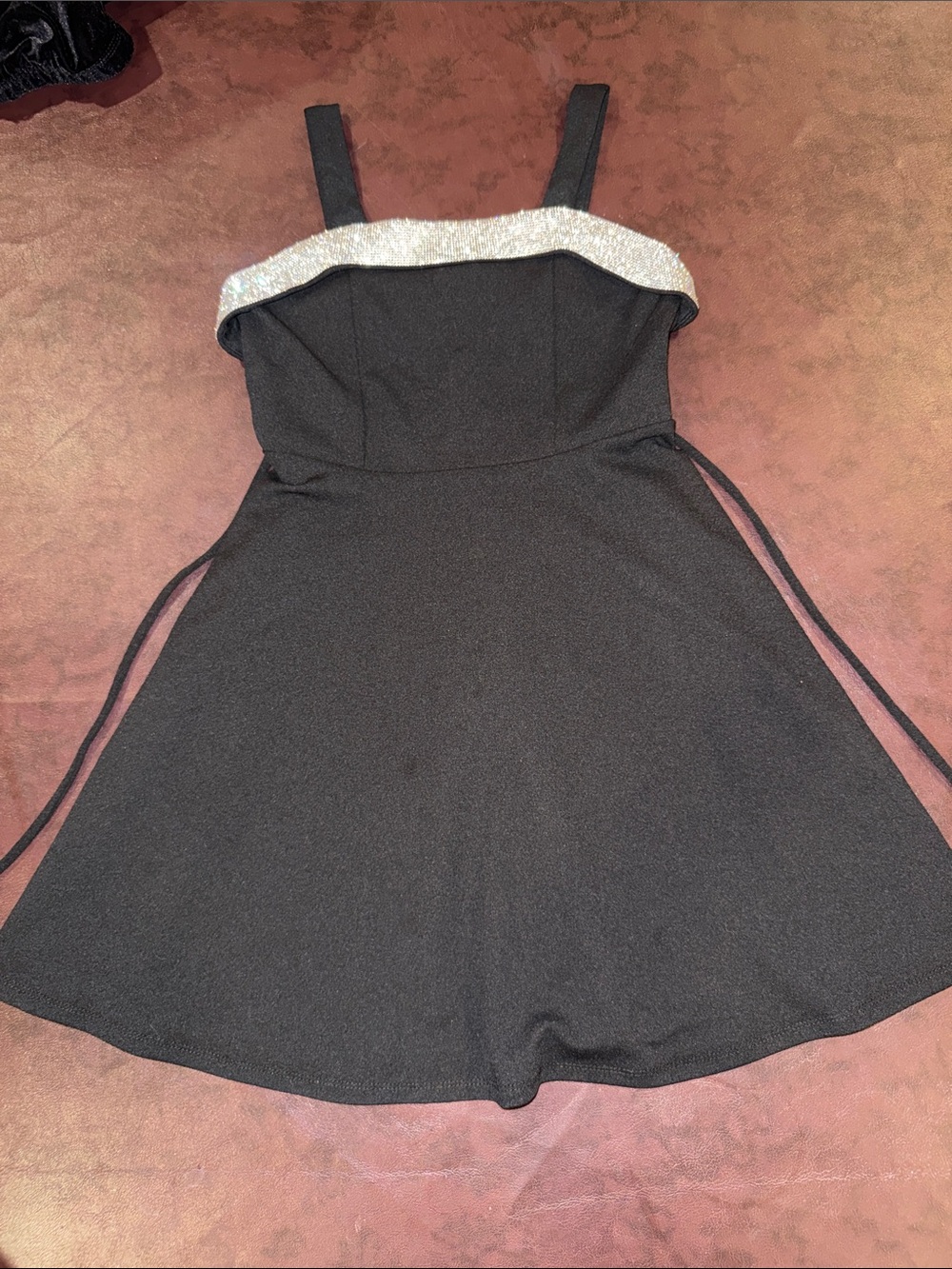 Speechless Black Mini Dress with Silver Band girls 8